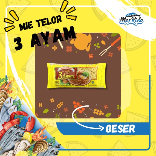 

Mie Telur 3 Ayam Mi Telor Mie Pipih Mie Bulat Mie Kering Instan Murah