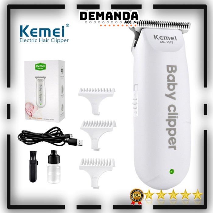 Kemei KM-1319 KM-1318 Baby Clipper Alat Cukur Rambut Bayi Shaver Trimmer