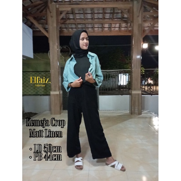 Crop Top Kemeja Linen