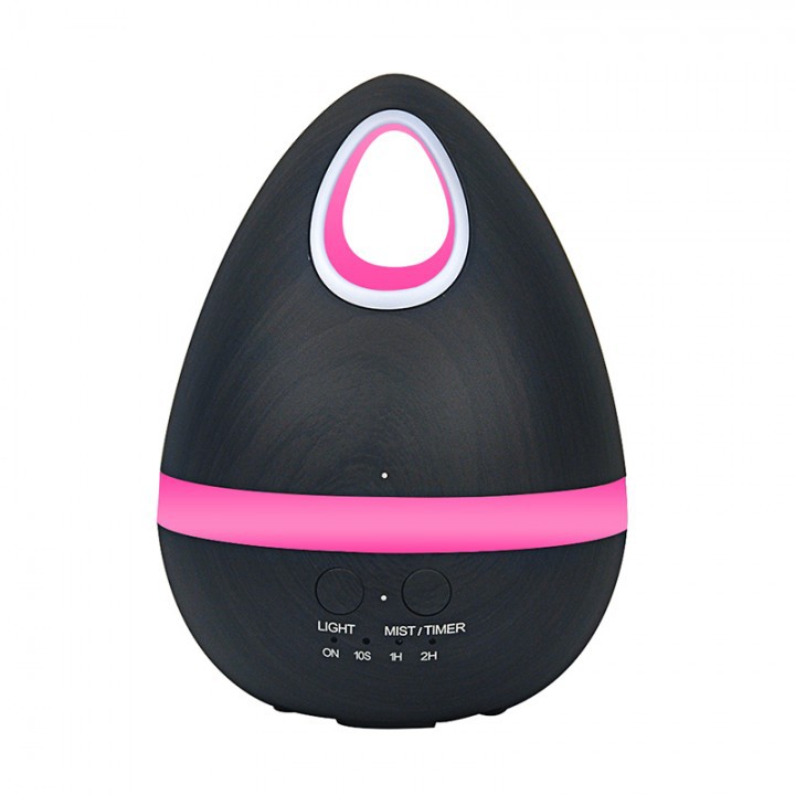 H21 Wooden Egg Air Diffuser Humidifier 7 LED Light Kapasitas 200ml - Black