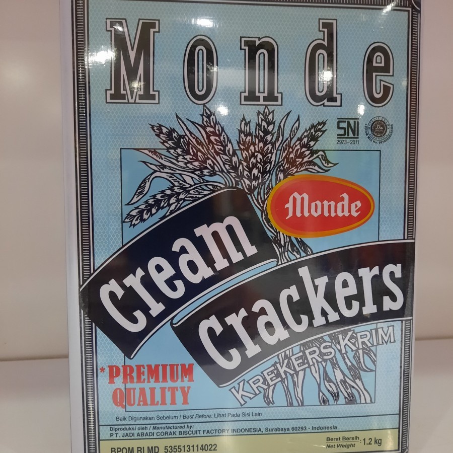 

Biskuit Kaleng / Monde Cream Crackers Kaleng 1.2 Kg