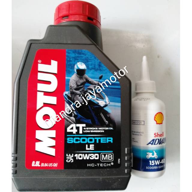 Paket oli matic motul le 0.8 lt  + oli gear shell 120 ml 100% original for all matic