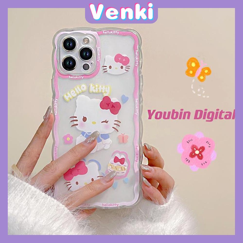 iPhone Case Silicone Soft Case Clear Case Wave Non-Slip Shockproof Camera Full Coverage Protection Pink Cartoon Cute For iPhone 13 Pro Max iPhone 12 Pro Max iPhone 11 iPhone 7 Plus