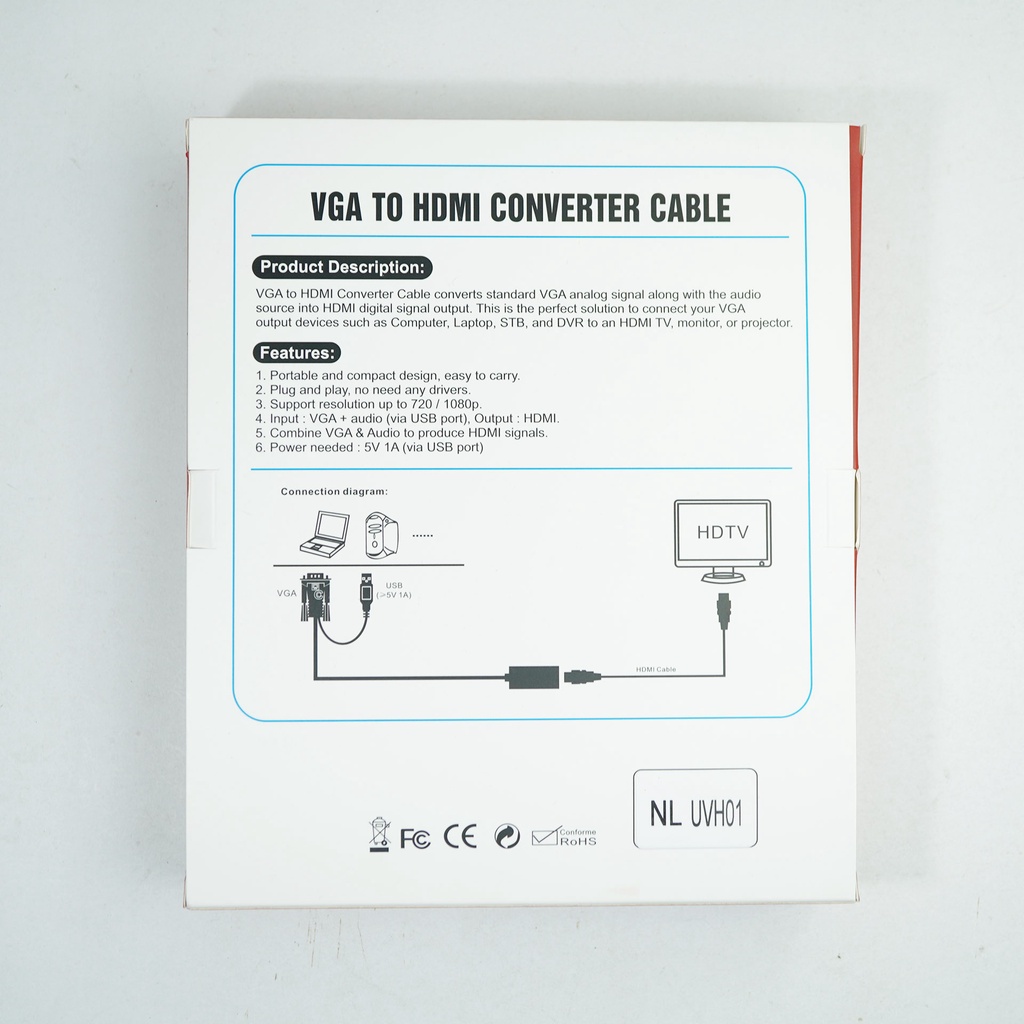 CONVERTER VGA TO HDMI NETLINE 1080P JAMIN JALAN