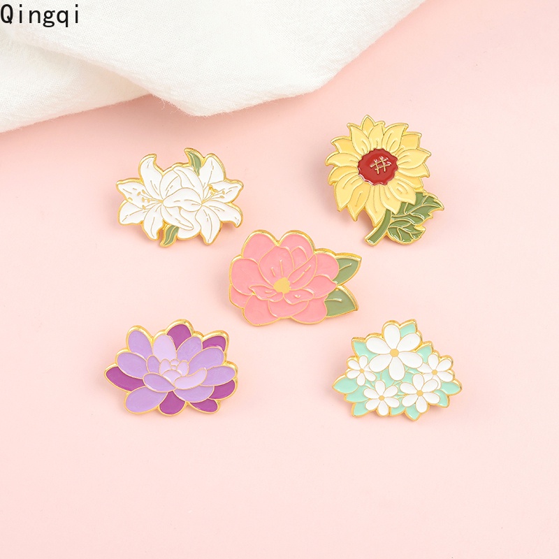 Sakura Lucu Enamel Pin Kartun Bunga Matahari Bunga Sakura Bros Lencana Kerah Pin Kartun Perhiasan Hadiah