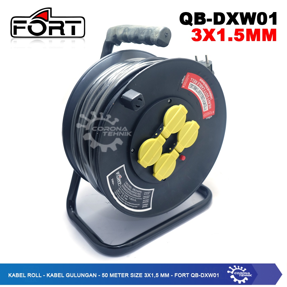 FORT QB-DXW01 - Kabel Roll - Kabel Gulungan - 50 Meter Size 3x1,5 mm