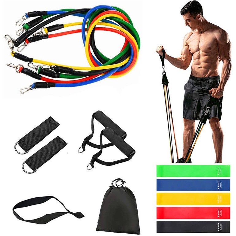 11 In 1 Set Tali Pembantu Fitness Gym Power Resistance Bands Stretching ~ 826 Shopee Indonesia 6318