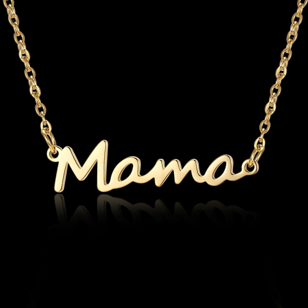 Hu Hu Hu Hu Hu Alat Bantu Pasang Kacamata♡ Kalung Rantai Liontin Tulisan Mama Adjustable Untuk Hari Ibu