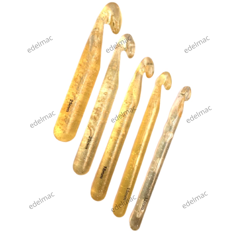 Big Size Crochet Hook Plastik Transparan Crochet Needle Jarum Rajut Wol Ukuran Besar Tebal