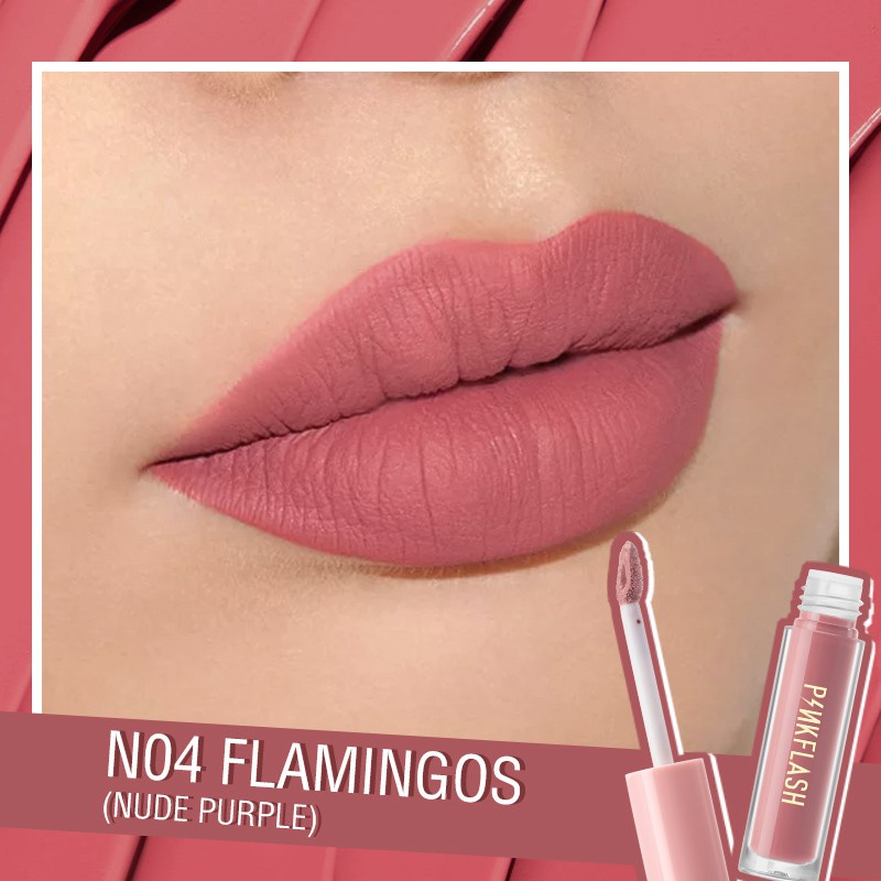 PINKFLASH Pelembab Pigmentasi Tinggi Matte Lipstik Lembut Tahan Lama N04 1 Piece Waterproof Lip Tint