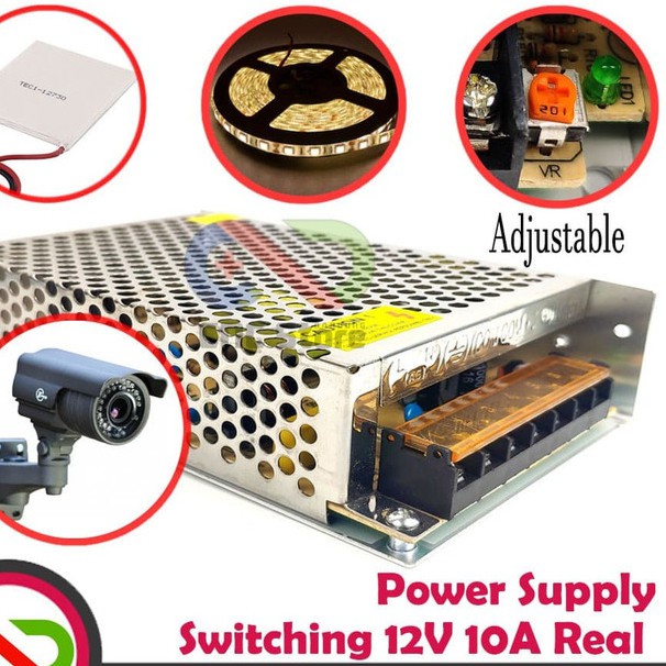 adaptor 12V 10A power supply CCTV 10A real switching original