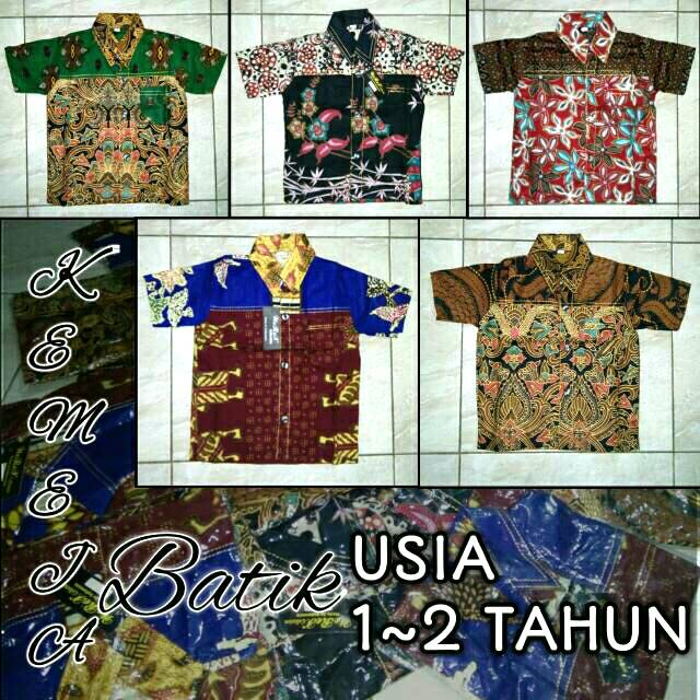 Kemeja Batik Anak Murah - Cowok Cewek - Usia 1 - 2 Tahun - Toko B2M