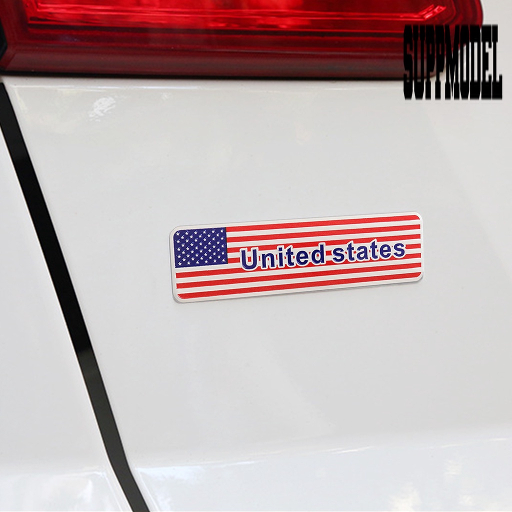 Stiker Emblem Mobil Motif Bendera National 3D Bahan Aluminum Untuk Outdoor