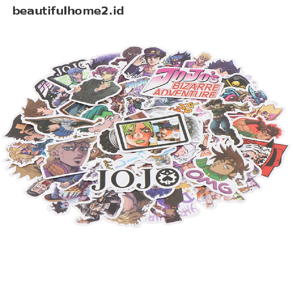 50 Pcs Stiker Jojos Bizzare Adventure Untuk Sepeda Motor Laptop Skateboard