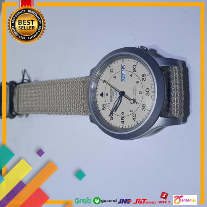 SALE.. SEIKO 5 SNK803K2 AUTOMATIC 21 JEWELS BEIGE MILITARY NYLON STRAP ..TERMURAH