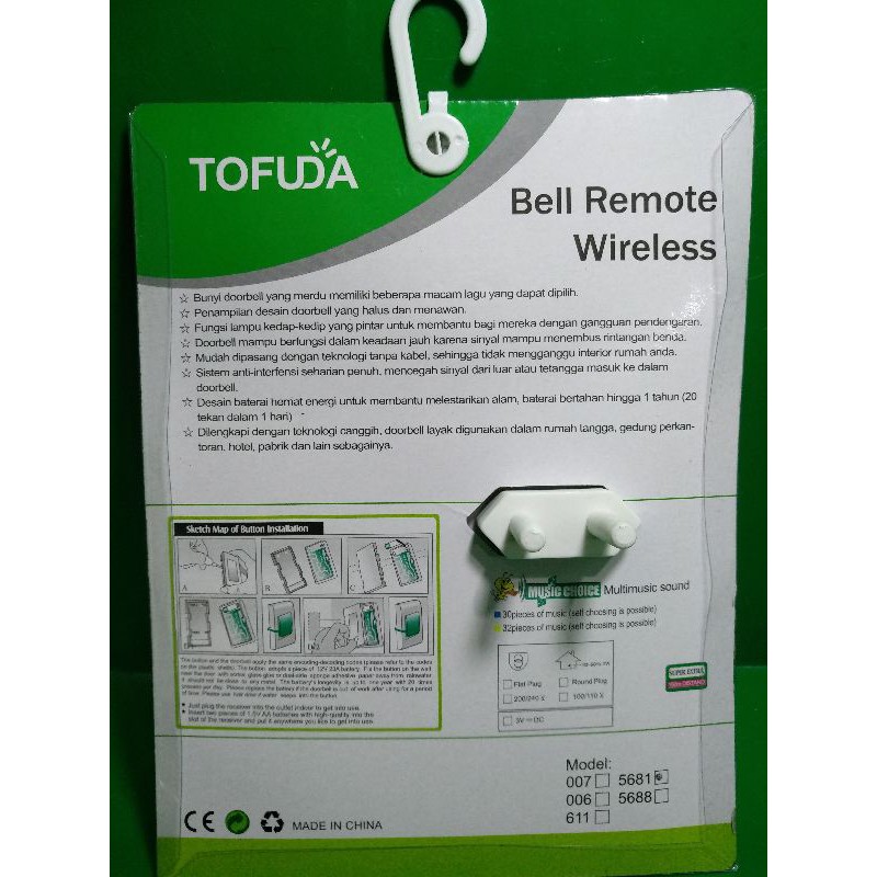 BELL PINTU WIRELESS 2 KNOB 32 MELODY