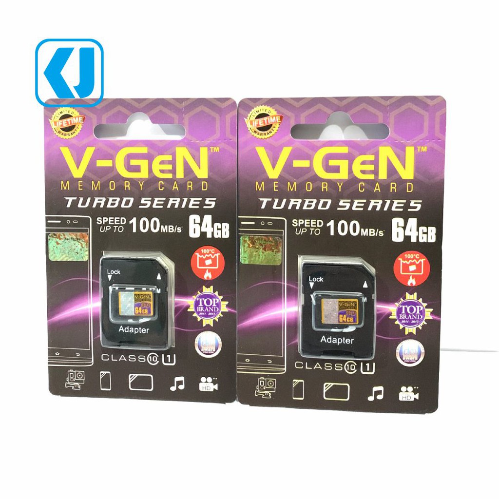 MicroSD V-GeN Turbo 64GB + Adapter Class 10 Memory Card Micro SD VGEN