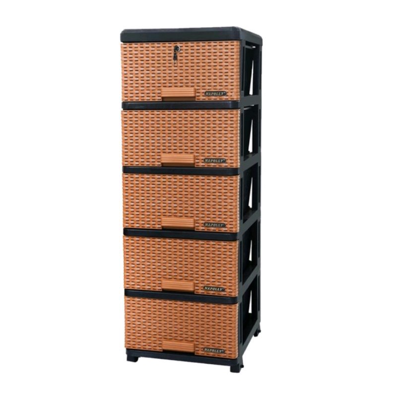 Rak susun Laci Napolly Container Rotan 5 susun
