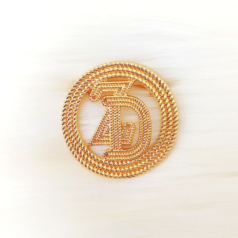 Bros B/bross signature branded /brooch button/Bros hijab buttonscarves Athar shop scarves murah-Zd bulat polos gold