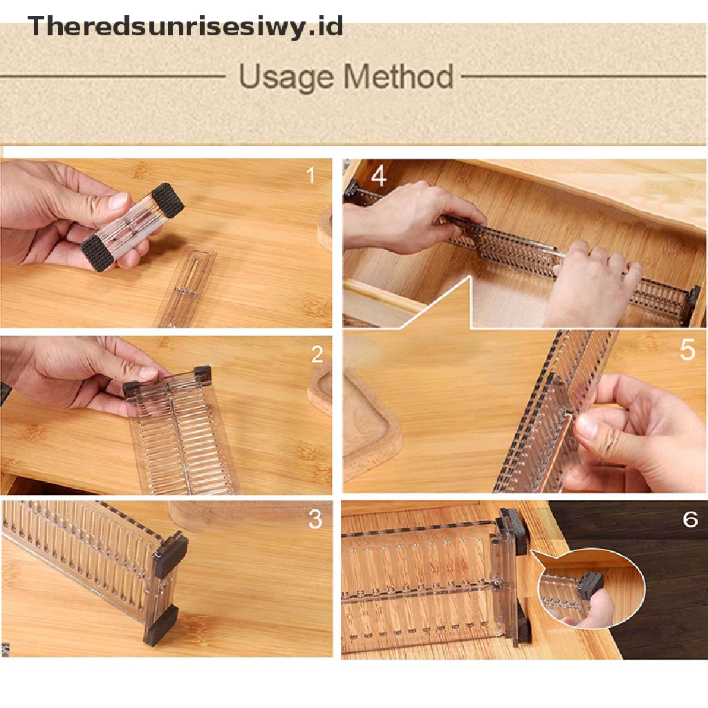 (Theredsunrisesiwy.Id) 2pcs / Set Partisi / Penyekat Laci Adjustable Diy Untuk Dapur