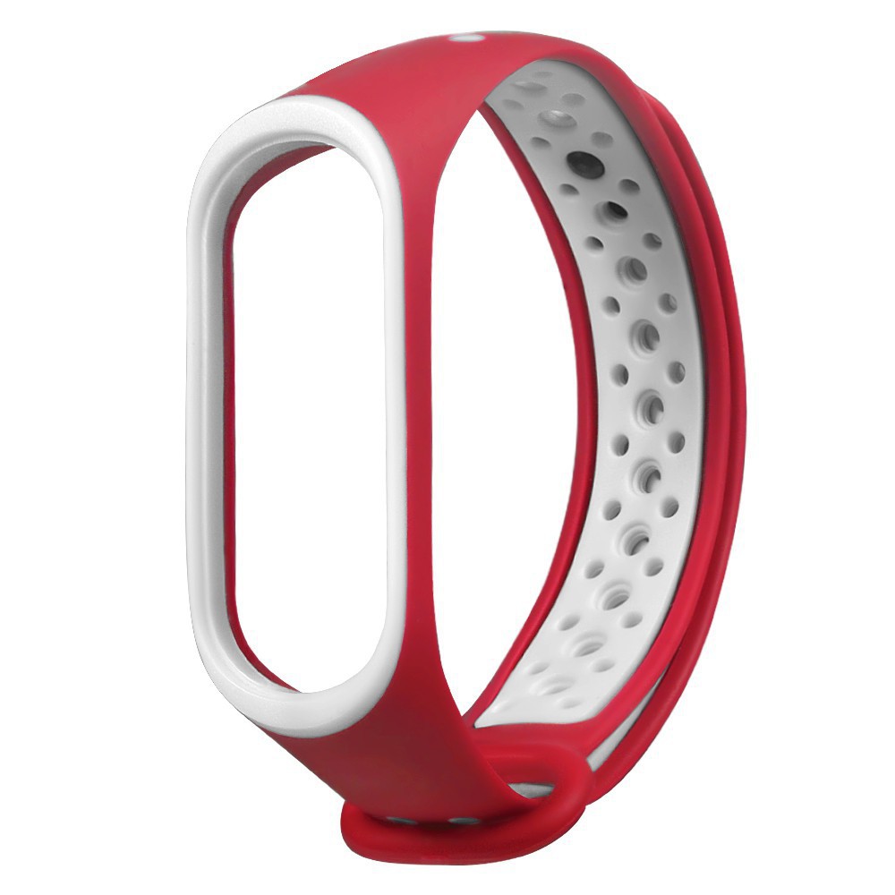 Sporty Strap Mi Band 4 / Mi Band 3 / M6 M5 M4 M3 Tali Jam Sport Xiaomi Mi Band OASE Sneakers-Merah Putih
