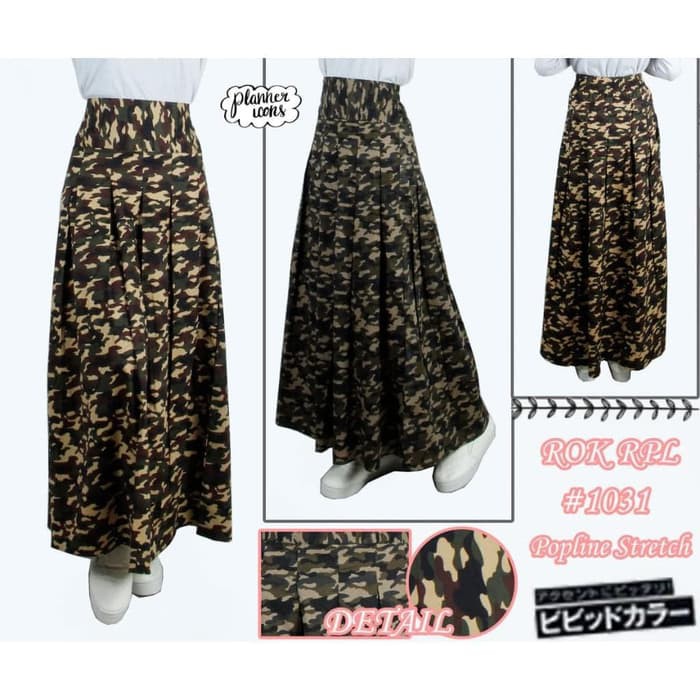 Rok Jumbo / Rok Big Size -- Rok Army remple skirt army loreng remaja