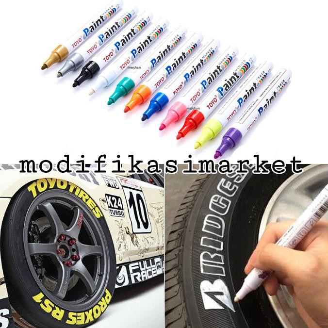 

spidol ban putih toyo paint marker ori - Putih
