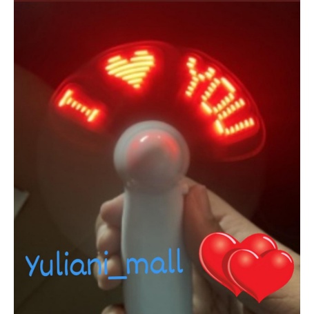 ➦  Kipas Angin Dengan Tulisan I WANT YOU TO KNOW THAT I LOVE YOU led merah *