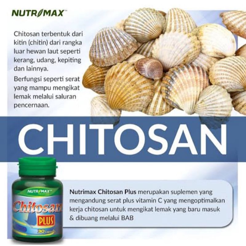 NUTRIMAX CHITOSAN PLUS ISI 30 || NUTRIMAX CHITOSAN PLUS VITAMIN OBAT DIET PELANGSING PENURUN BERAT BADAN KOLESTEROL LEMAK 30 KAPSUL