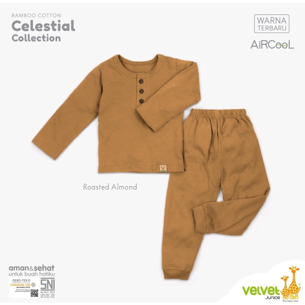 VELVET JUNIOR PIYAMA PANJANG BAMBOO COTTON CELESTIAL SERIES / SETELAN BAYI DAN ANAK