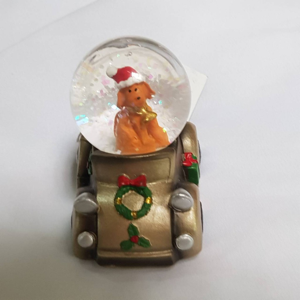 pajangan kristal anjing poodle diatas mobil unik lucu langka snowball pajangan kaca kristal pajangan