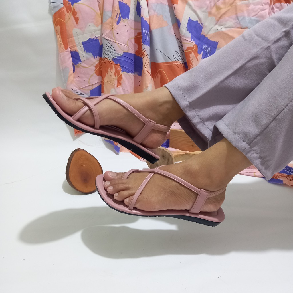 Sandal Tali Wanita Slip Sandal Tali Jempol Sandal Flat Wanita - NINDA