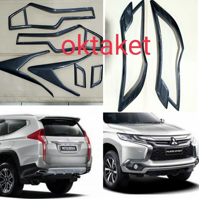 paket garnish depan belakang All new Pajero 2016-2019 full carbon