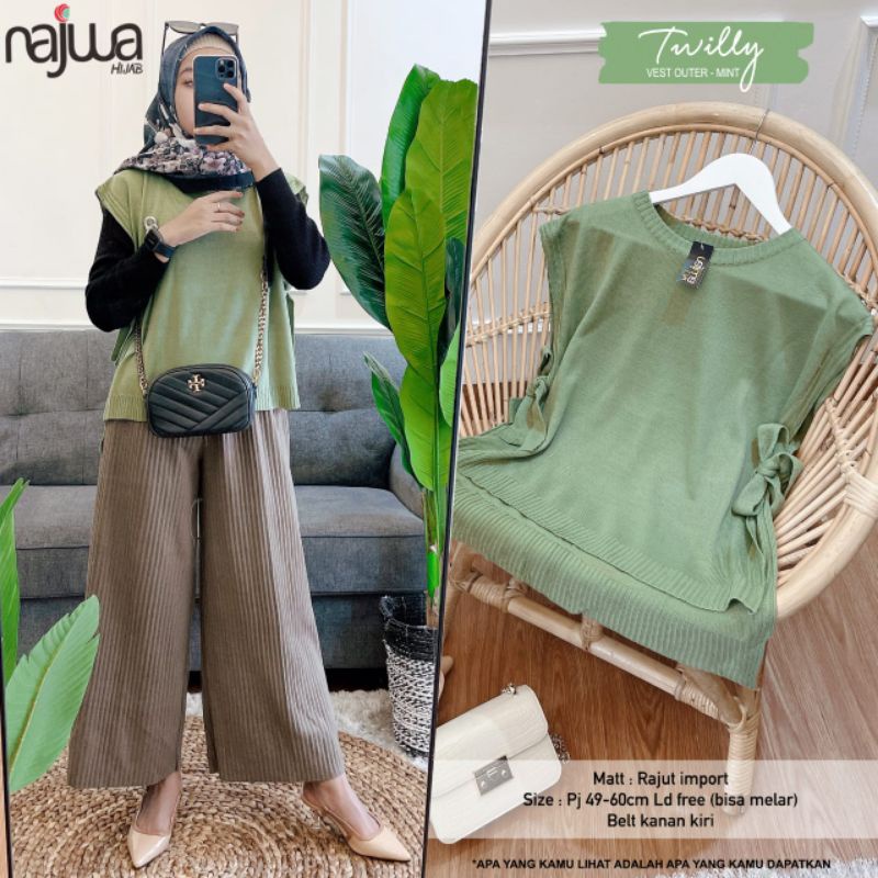VEST ROMPI RAJUT TALI VEST TWILLY OUTER RAJUT