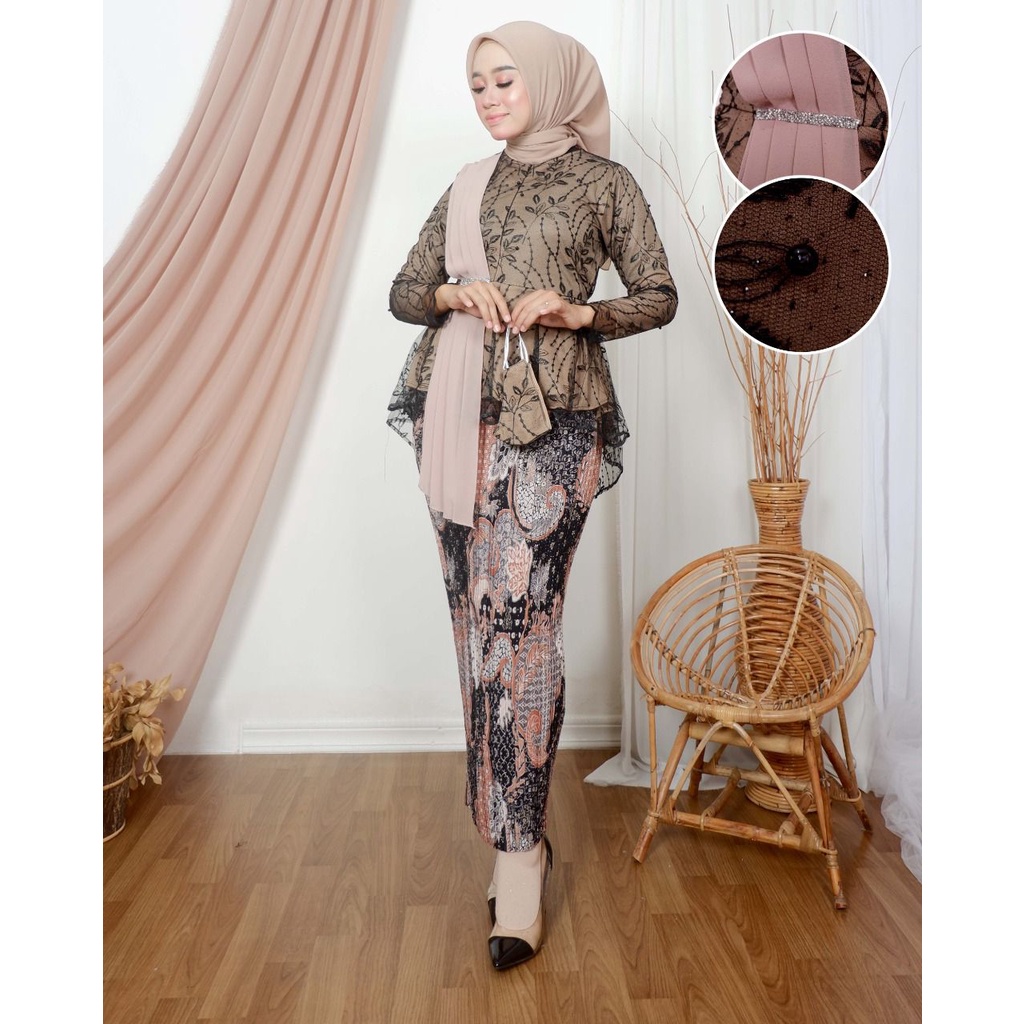 Set Tunik Selendang Busui Modern//Setelan  Tunik Selendang Busui dan rok Plisket//Setelan Tunik tille selendang/pakaian wanita termurah//baju kurung/kebaya termurah/pakaian wanita pesta/baju tradisional/set pakaian tradisional/termurah