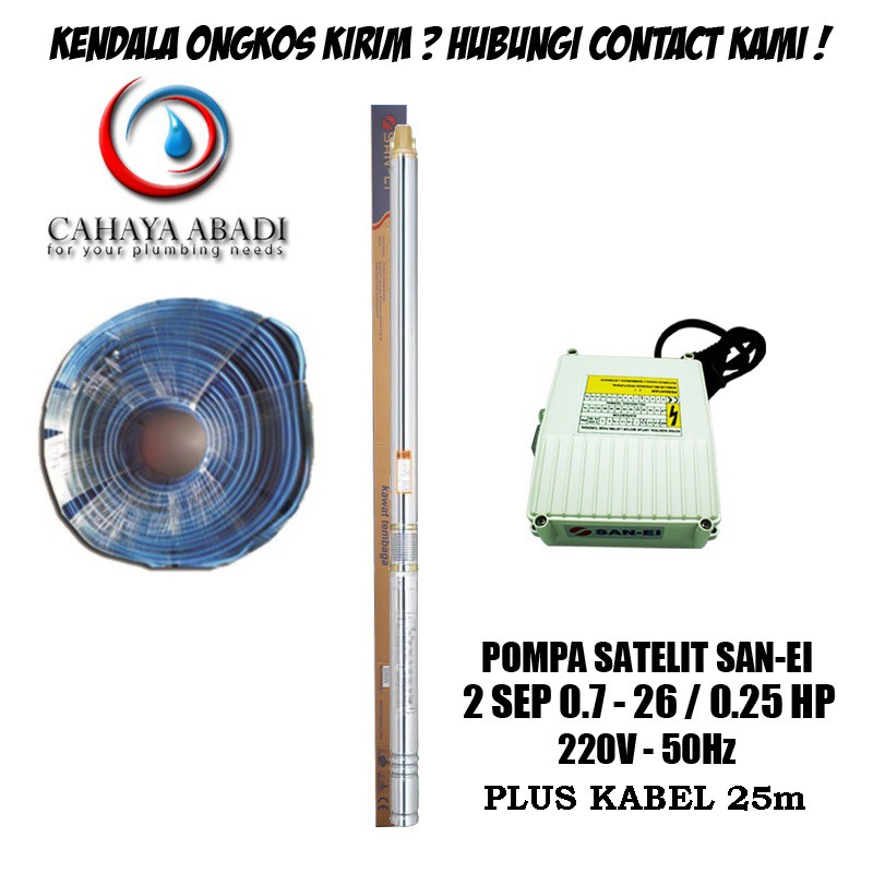 POMPA SUBMERSIBLE SANEI - 2 SEP 0.7 - 26 - 0.25 HP - 220 V - SUBMERSIBLE PUMP + PLUS KABEL 25 METER