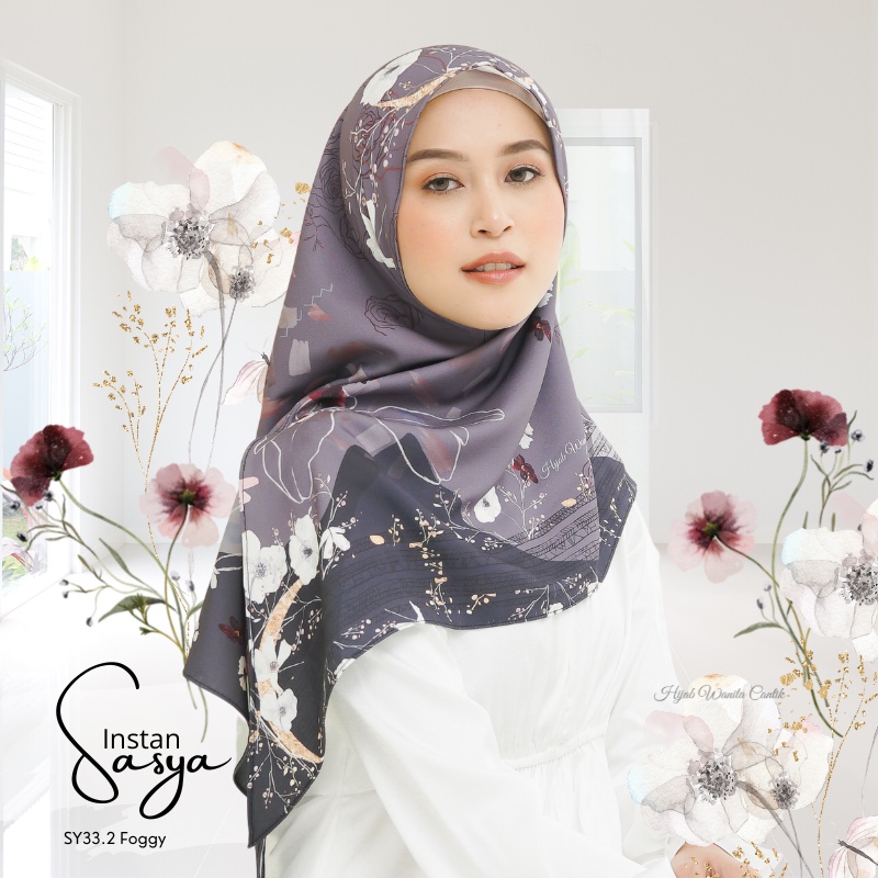 Hijabwanitacantik - Instan Sasya Poppy Series | Hijab Instan | Jilbab Instan Printing Motif Premium