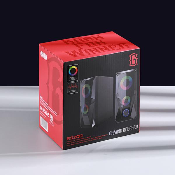 Robot RS200 E-Sport Gaming Speaker 3.5mm AUX with 2 Channel Stereo and RGB Flow LightingEffect Black