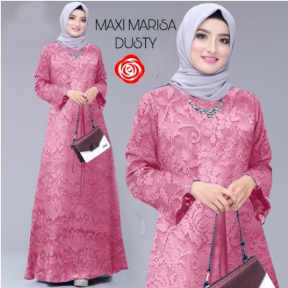 Baju Gamis Brukat Wanita Remaja Terbaru 2022 Gamis Modern Model Kekinian Trendy Edisi Pesta Lebaran 