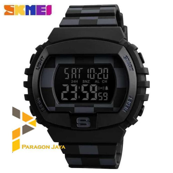 Jual Jam Tangan SKMEI 1304 Digital Sporty Pria - Hitam Polos Termurah Berkualitas