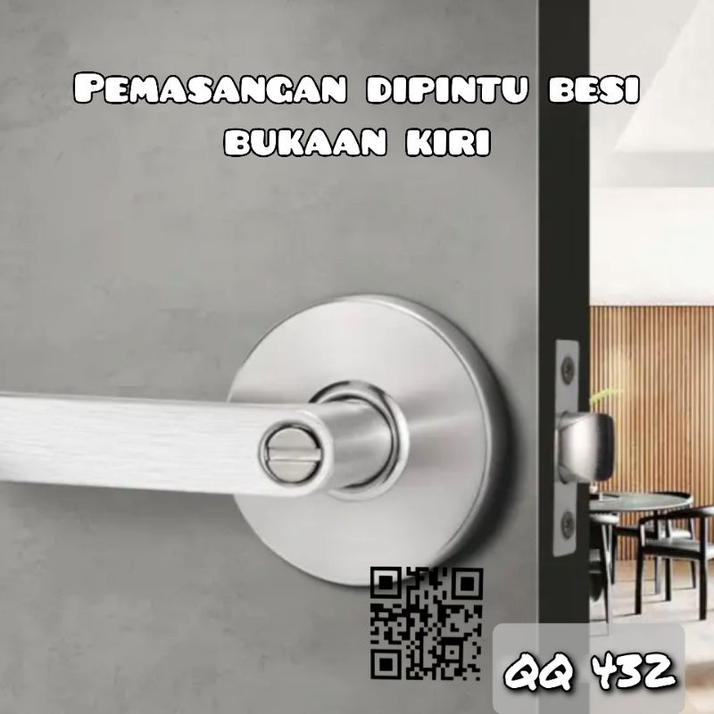 [New Item] Kunci handle pintu kamar mandi pvc baja kayu model gagang gaya eropa Bathroom door lock knob putar knop putar