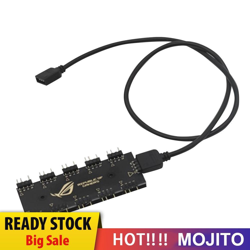 MOJITO 10 RGB Synchronization HUB Splitter Extension Cable for Motherboard RGB Fan