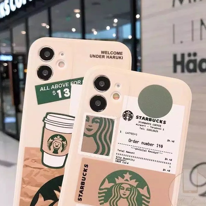 Case Oppo A3s A5s A12 A11K A52 A92 A53 A33 A54 A74 A95 F11 Pro Reno 4 5 A16 A15 A15s Starbucks Square Edge Soft Case-6