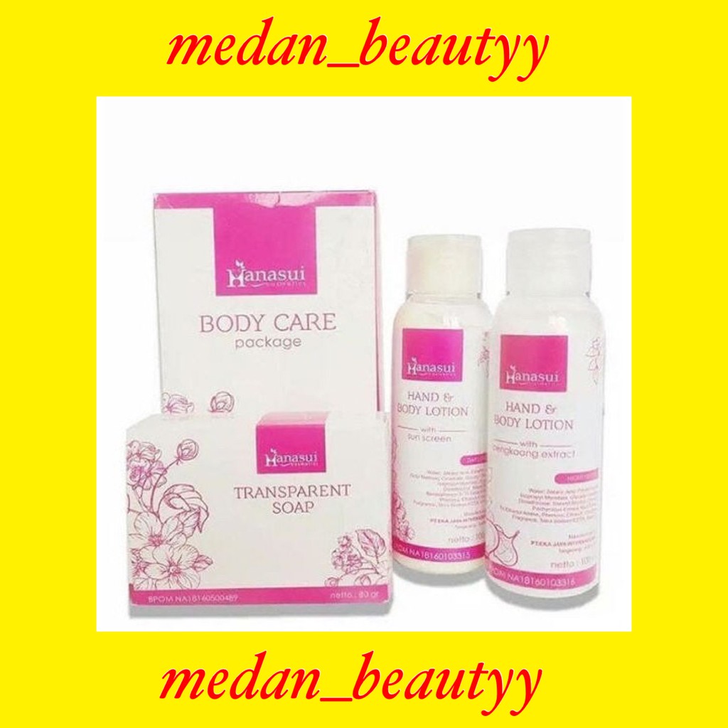hanasui 3in1 body care -  hanasui body care paket pemutih - hanasui body care paket 3in1