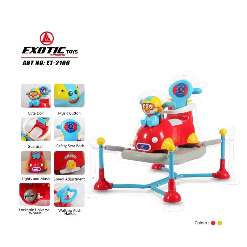 Exotic Multifunction 4in1 Rocking Spring Chair ET-2106 / Mainan Kuda Kudaan Ride On Multifungsi (Tersedia varian warna)