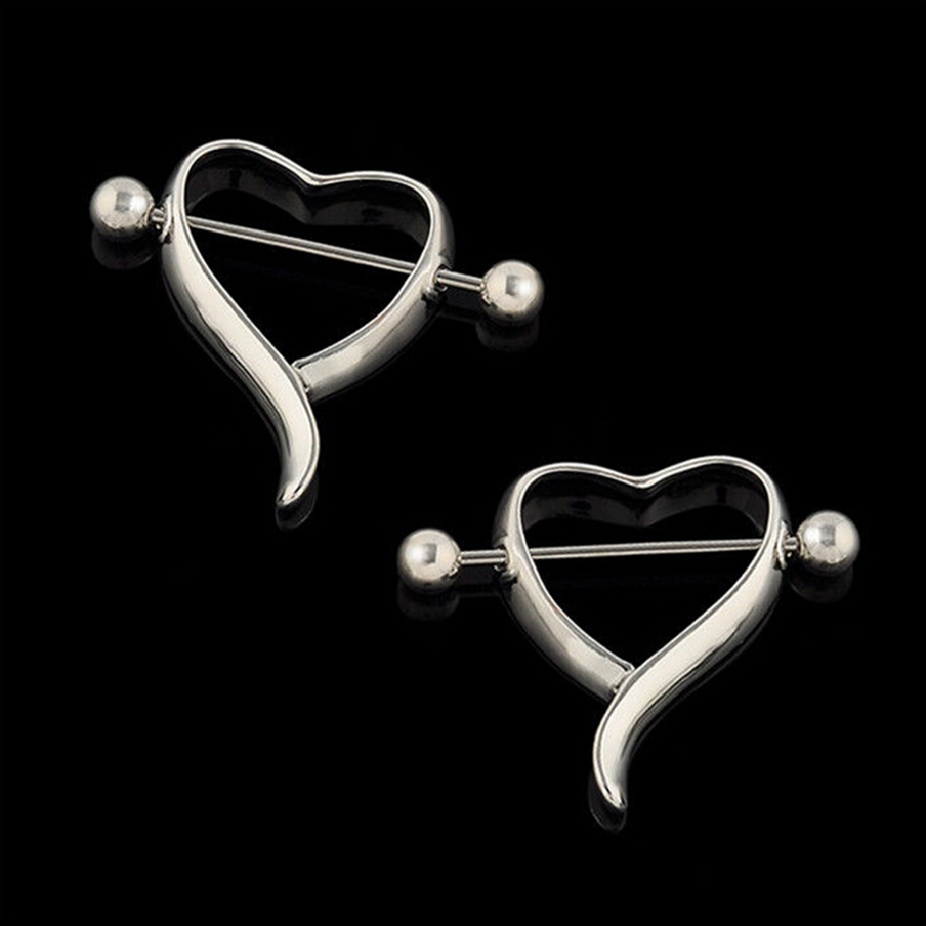 (AdornmentNo1) 1pc / 1 Pasang Anting Tindik Puting Bentuk Hati Bahan Surgical Steel Untuk Wanita