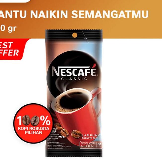 

BEST SELLER ✶ NESCAFE Classic Kopi Instan Kopi Hitam 100g Pouch ...