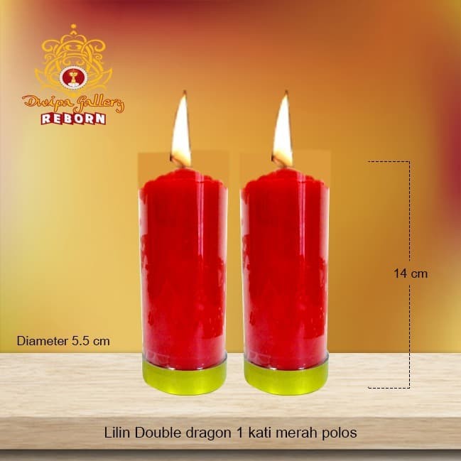 Lilin/Candle Puja Sembahyang Double Dragon 1 Kati Merah Polos