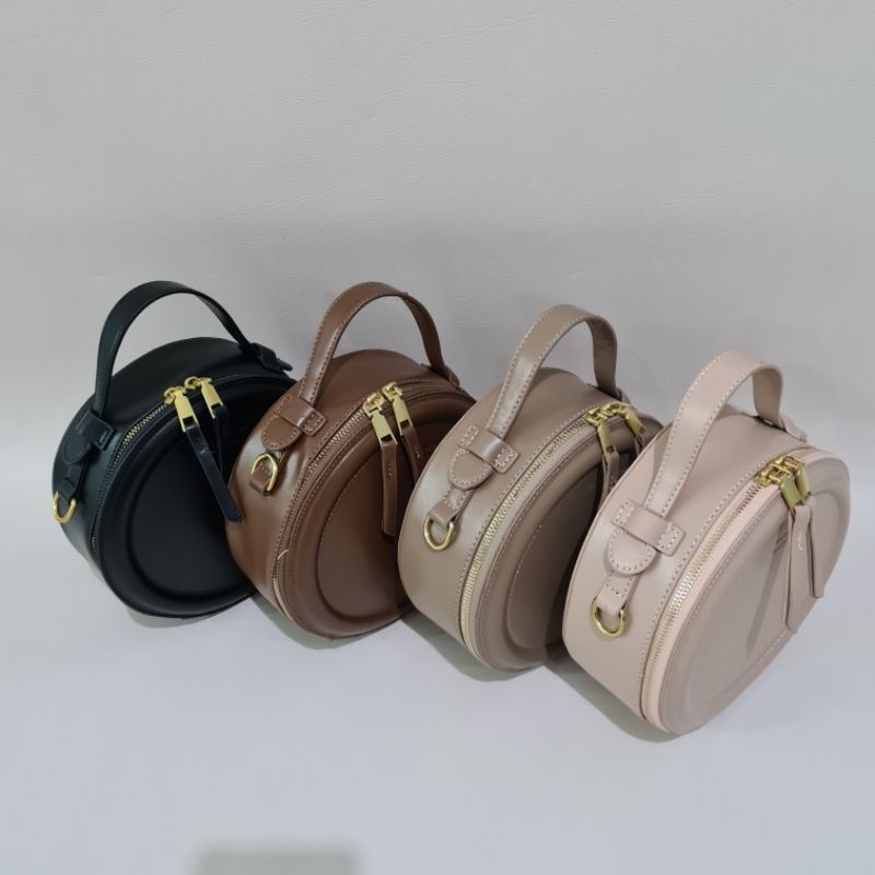 NAOMI - Veronica Sling Bag - Tas Import -Tas Selempang Premium - Bulat Round Kulit Sintetis PU Terbaru Modern - Tas Model Bulat - Latest Model Bag - naomi bag - tas bulat - tas circle - tas premium