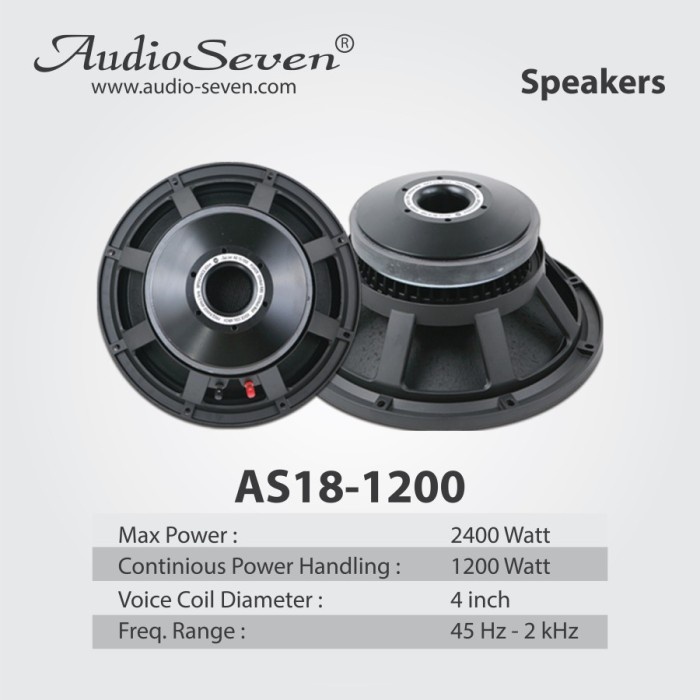 Komponen Speaker Audio Seven 18 Inch AS18-1200 Original Model RCF